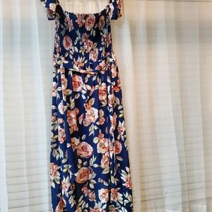 Floral high low maxi dress